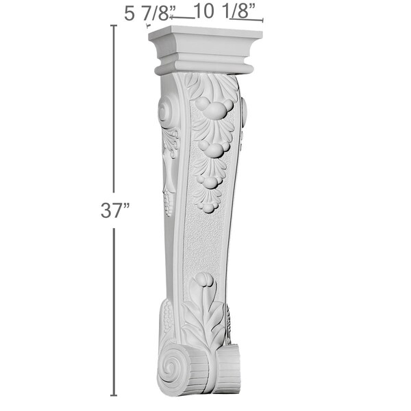 Ekena Millwork 10 1/8"W x 5 7/8"D x 37"H Monique Corbel - COR10X05X37MO