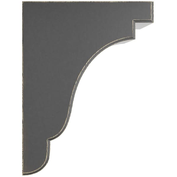 Ekena Millwork 5 1/4"W x 7 1/4"D x 9 1/2"H Bedford Wood Vintage Decor Bracket, Black - BKTWD05X07X10BEBL