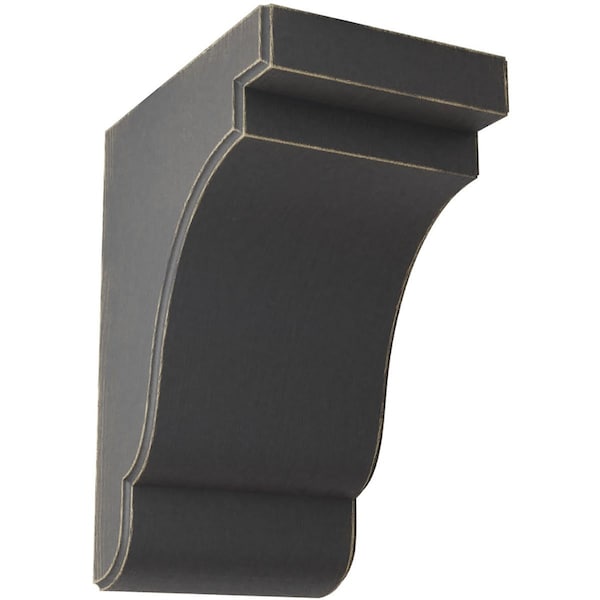 Ekena Millwork 5 1/4"W x 7 1/4"D x 9 1/2"H Bedford Wood Vintage Decor Bracket, Black - BKTWD05X07X10BEBL
