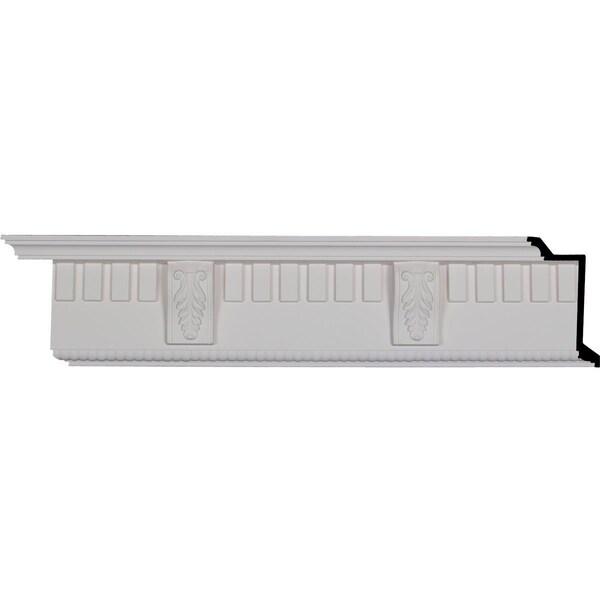 Ekena Millwork SAMPLE - 5 3/4"H x 3 7/8"P x 6 3/4"F x 12"L, (10 5/8" Repeat), Dentil With Bead Crown Moulding - SAMPLE-MLD06X03X06DE