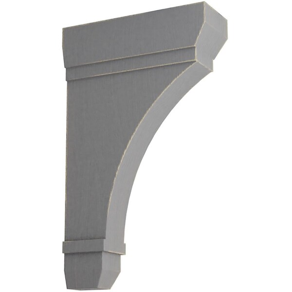 Ekena Millwork 2 1/4"W x 6"D x 10"H Stockport Wood Vintage Decor Bracket, Pebble Grey - BKTWD02X06X10STPG