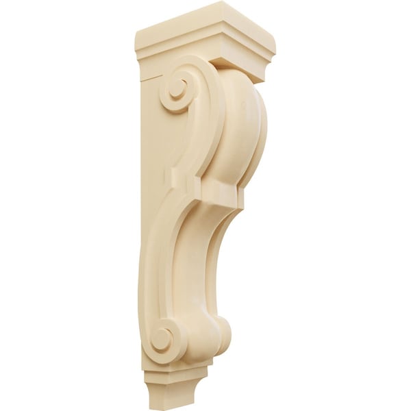 Ekena Millwork 9"W x 10"D x 34"H Super Jumbo Traditional Wood Corbel, Maple - CORW09X10X34TRMA