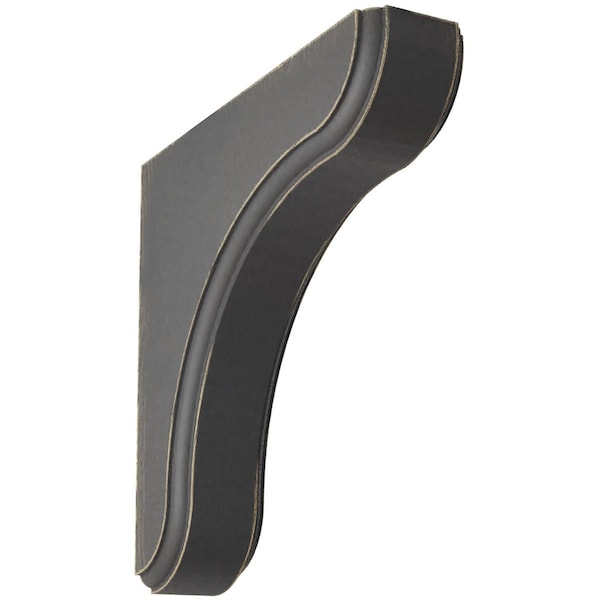 Ekena Millwork 1 3/4"W x 7 1/2"D x 7 1/2"H Eaton Wood Vintage Decor Bracket, Black - BKTWD02X08X08EABL