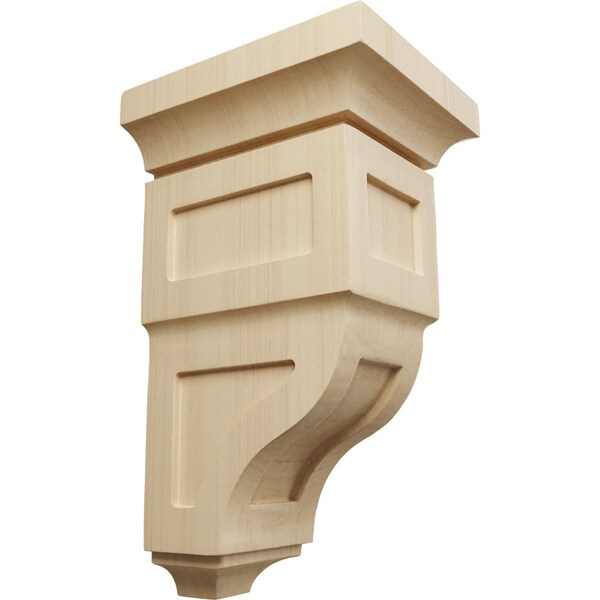 Ekena Millwork 5"W x 5 3/4"D x 10"H Medium Reyes Wood Corbel, Rubberwood - CORW05X05X10RYRW