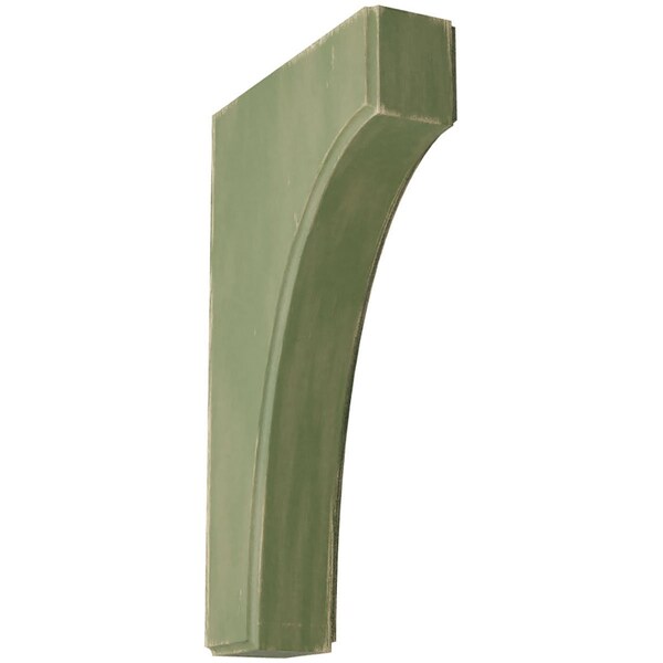 Ekena Millwork 1 3/4"W x 6"D x 10"H Clarksville Wood Vintage Decor Bracket, Restoration Green - BKTWD02X06X10CVGR