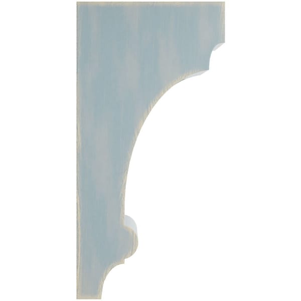 Ekena Millwork 5 1/2"W x 7"D x 14"H Diane Recessed Wood Vintage Decor Corbel, Driftwood Blue - CORWD06X07X14DIBU