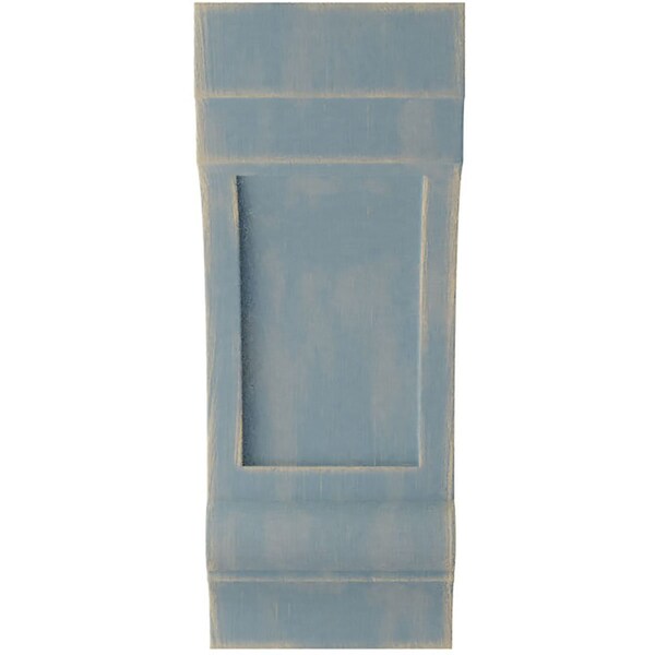 Ekena Millwork 5 1/2"W x 7"D x 14"H Diane Recessed Wood Vintage Decor Corbel, Driftwood Blue - CORWD06X07X14DIBU