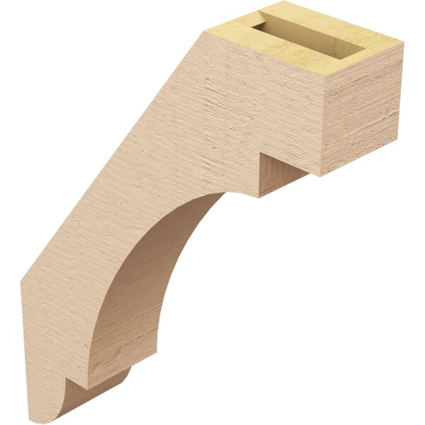 Ekena Millwork 3-inch W x 12-inch D x 16-inch H Aspen Rough Cedar Woodgrain TimberThane Knee Brace, Primed - BRCUR03X12X16ASPRCPR