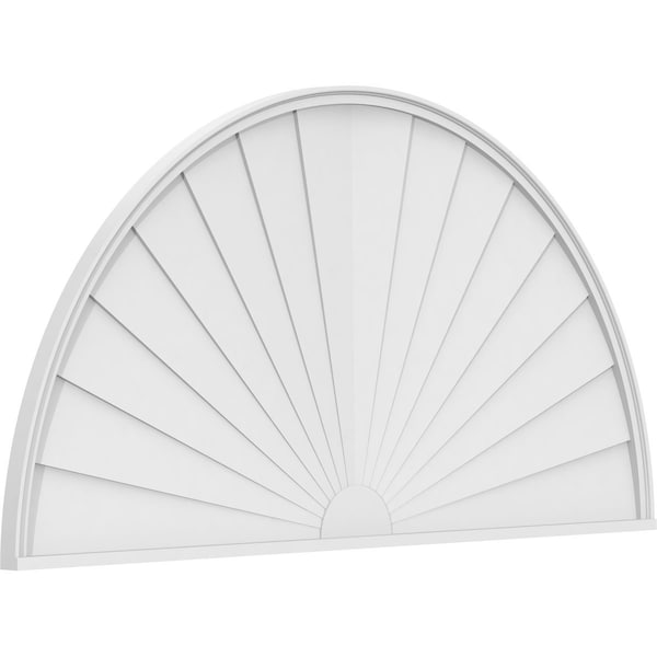 Ekena Millwork Half Round Sunburst Architectural Grade PVC Pediment, 78"W x 39"H x 2"P - PEDPS078X390HRO01