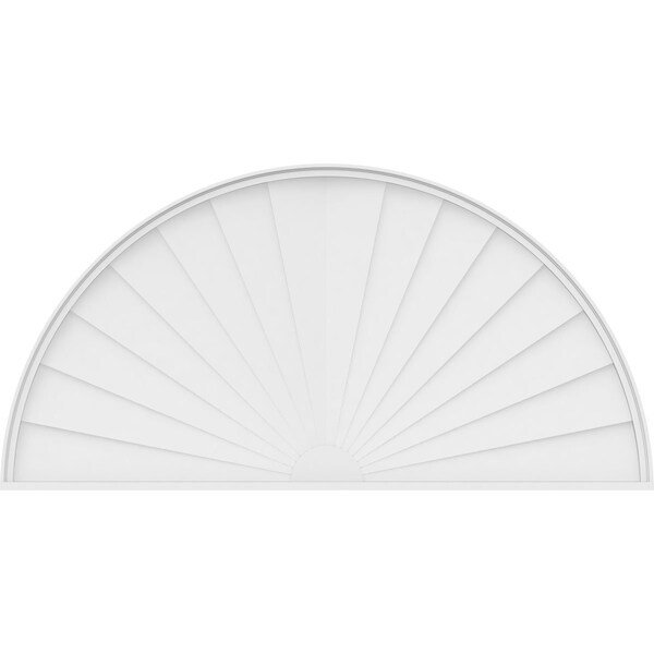 Ekena Millwork Half Round Sunburst Architectural Grade PVC Pediment, 78"W x 39"H x 2"P - PEDPS078X390HRO01