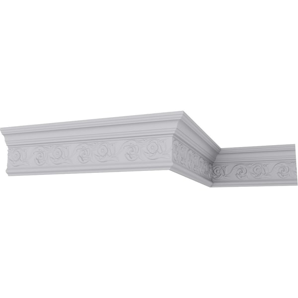 Ekena Millwork 5 5/8"H x 2 1/4"P x 6"F x 94 1/2"L Floral Crown Moulding - MLD05X02X06FL