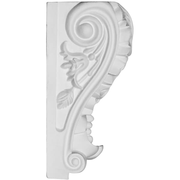 Ekena Millwork 4"W x 3 3/8"D x 7 1/8"H Leaf Corbel - COR04X03X07LE