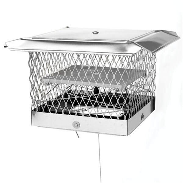Lock-Top 8 in. x 17 in. Base California Mesh Chimney Cap and Damper Combo - 9518