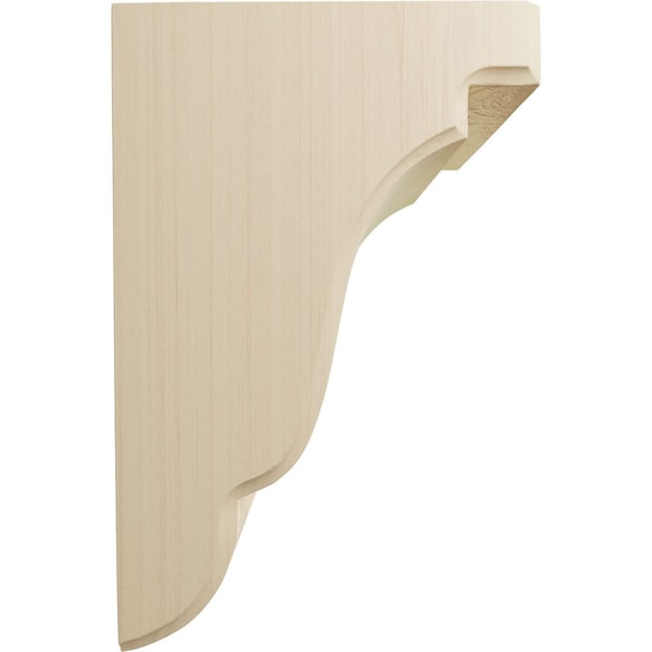 Ekena Millwork 5 1/4"W x 5"D x 7 1/2"H Bedford Bracket, Rubberwood - BKTW05X05X08BERW