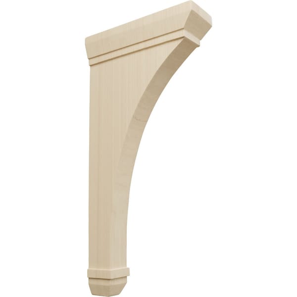 Ekena Millwork 2 1/4"W x 7"D x 14"H Stockport Bracket, Rubberwood - BKT02X07X14STRW