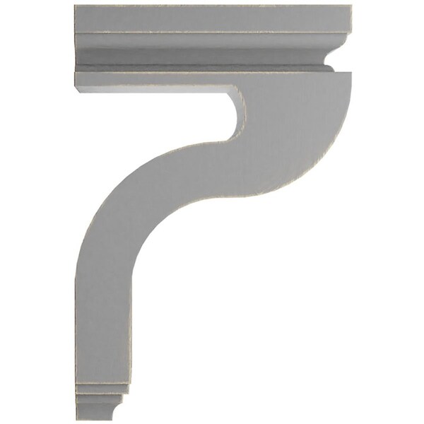 Ekena Millwork 4"W x 8 1/2"D x 13"H Hollow Back Wood Vintage Decor Corbel, Pebble Grey - CORWD04X08X13HAPG