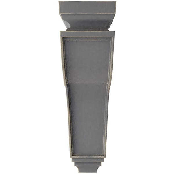 Ekena Millwork 4"W x 8 1/2"D x 13"H Hollow Back Wood Vintage Decor Corbel, Pebble Grey - CORWD04X08X13HAPG