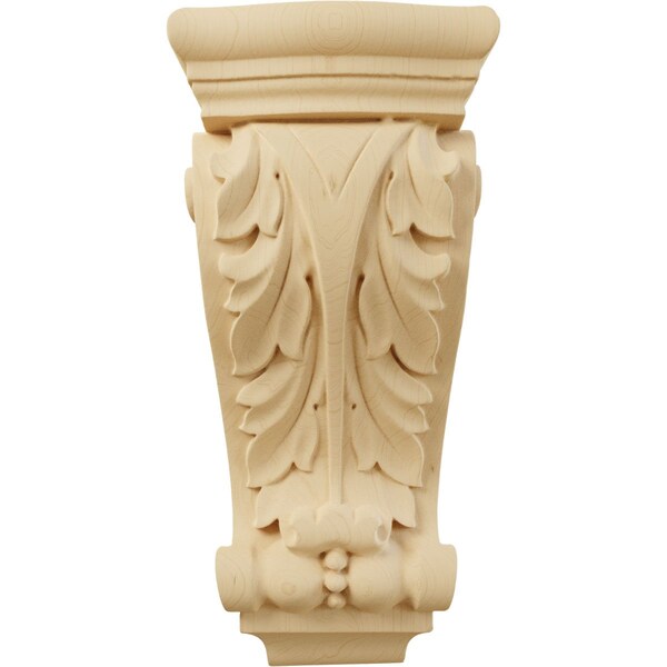 Ekena Millwork 4 1/2"W x 2 3/4"D x 10"H Small Farmingdale Acanthus Pilaster Corbel, Alder - COR04X02X10FRAL