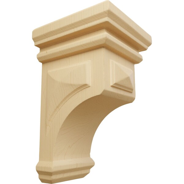 Ekena Millwork 3 1/2"W x 3 3/4"D x 6"H Mini Woodruff Wood Corbel, Alder - CORW03X03X06WFAL