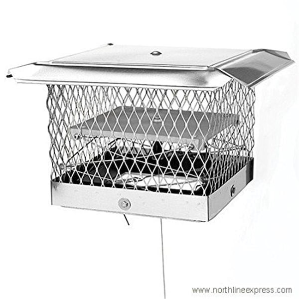Lock-Top 13 x 13 in. Stainless Steel II Chimney Cap-Damper, 0.62 in. Mesh - 9520