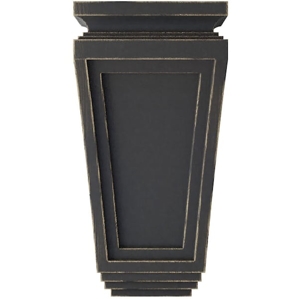 Ekena Millwork 6"W x 4 3/4"D x 12"H Arts and Crafts Wood Vintage Decor Corbel, Black - CORWD06X04X12ARBL