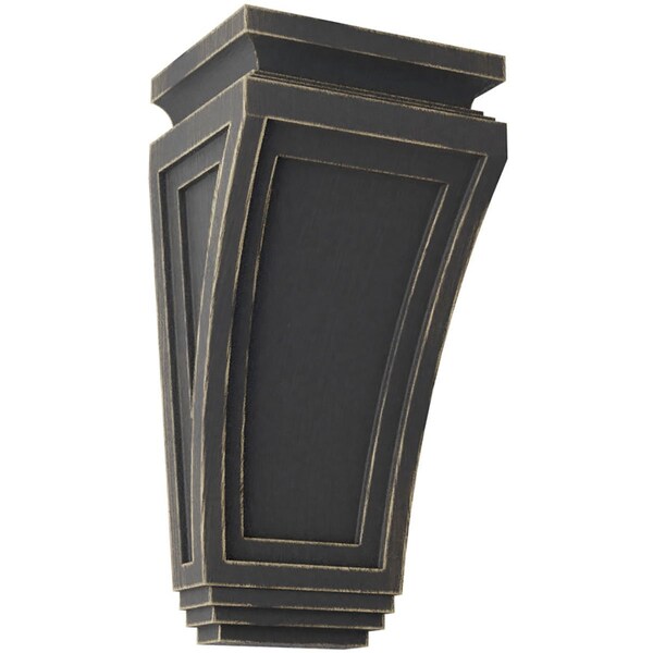 Ekena Millwork 6"W x 4 3/4"D x 12"H Arts and Crafts Wood Vintage Decor Corbel, Black - CORWD06X04X12ARBL