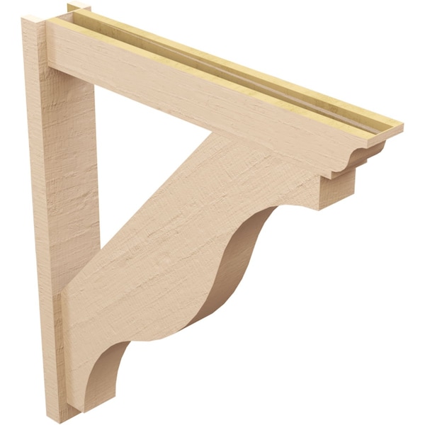 Ekena Millwork 6-in W x 36-in D x 40-in H Funston Trad Rough Cedar Woodgrain TimberThane Outlooker, Primed Tan - OUTUR060X36X40FST04RCPR