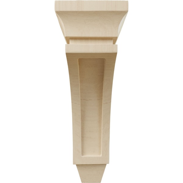 Ekena Millwork 3 3/8"W x 6 3/4"D x 10"H Small Lucan Wood Corbel, Rubberwood - CORW03X07X10LURW