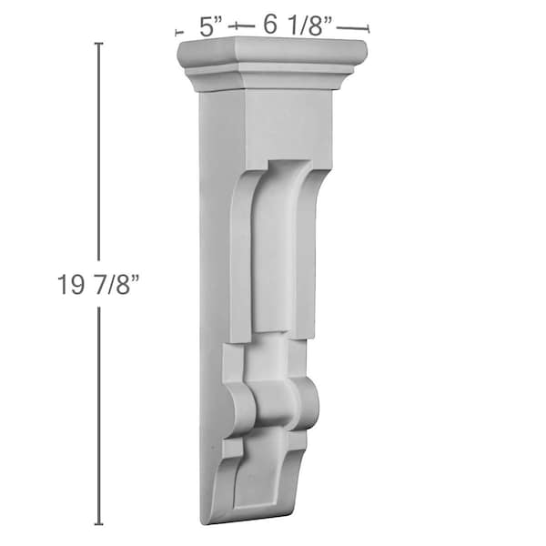 Ekena Millwork 6 1/8"W x 5"D x 19 7/8"H Alexa Corbel - COR06X05X20AL