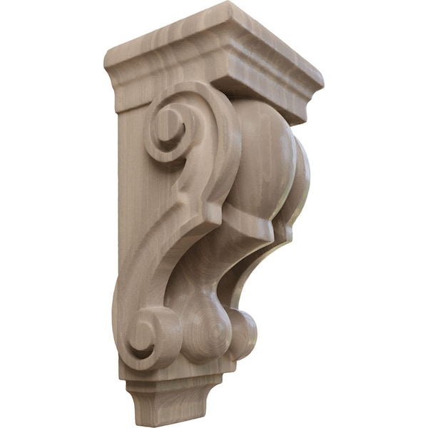 Ekena Millwork 3 1/2"W x 3"D x 7"H Small Traditional Corbel, Walnut - CORW03X03X07TRWA