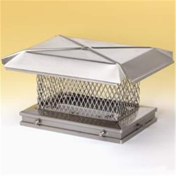 Perfectpillows Homesaver 13 Inch x 21 Inch Homesaver Stainless Steel Chimney Cap 5/8 Inch 18-ga Mesh 24-ga Lid - PE2214462