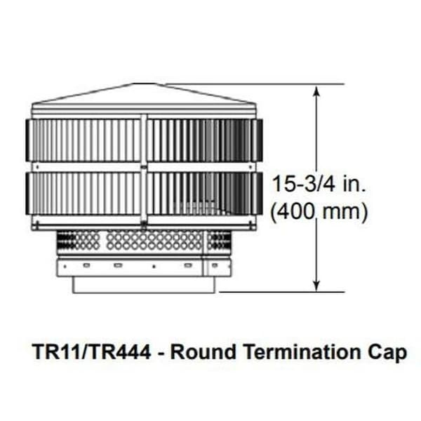 Majestic Pet Majestic TR11 Round Termination Cap with Storm Collar - TR11