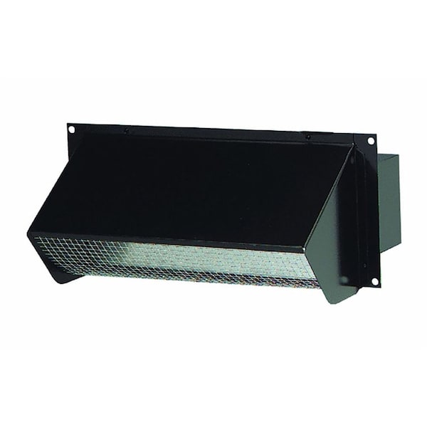 Almo Black 24-Gauge Steel Wall Cap for 3.25in x 10in Duct Vent Hood - Wall Mountable - 639