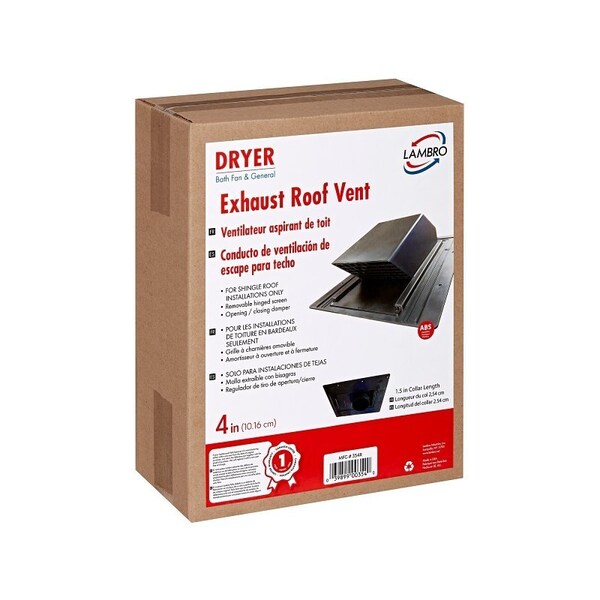Lambro Lambro 354R Roof Vent Cap, Plastic, Black - 354R