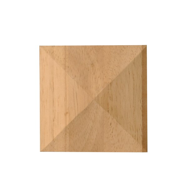 Osborne Wood Products 2 1/4 x 2 1/4 x 1/2 Classic Pyramid Block in Rubberwood (pa - 892065RW