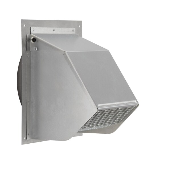 Almo 6-in. Round Duct Fresh Air Inlet Steel Wall Cap - Aluminum Finish - 641FA