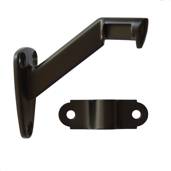 Orca Hardware Heavy Duty Handrail Bracket, Zinc Alloy, BL Black Finish - TH-10HD-BL