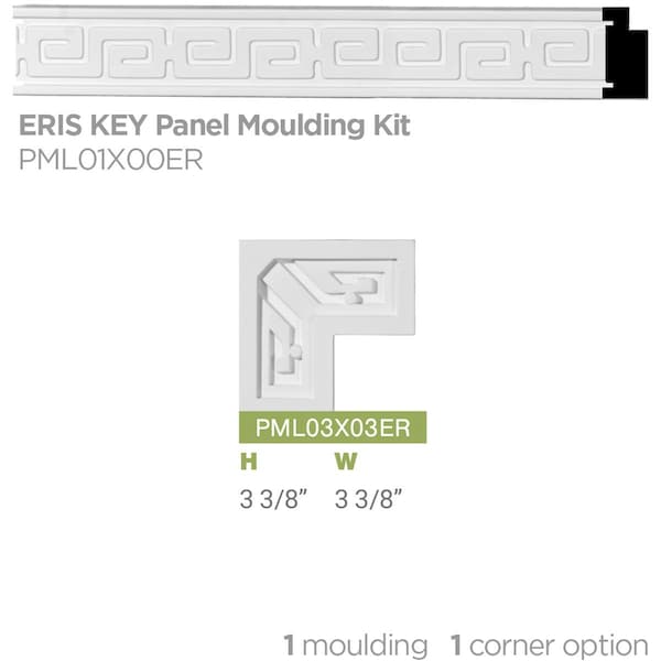 Ekena Millwork Panel Moulding, Urethane, 96 in L, 1-5/8 in H - PML01X00ER