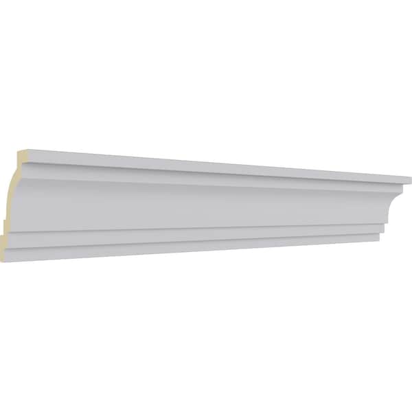 Ekena Millwork 3"H x 2"P x 3 5/8"F x 94 1/2"L Traditional Smooth Crown Moulding - MLD03X02X03TR