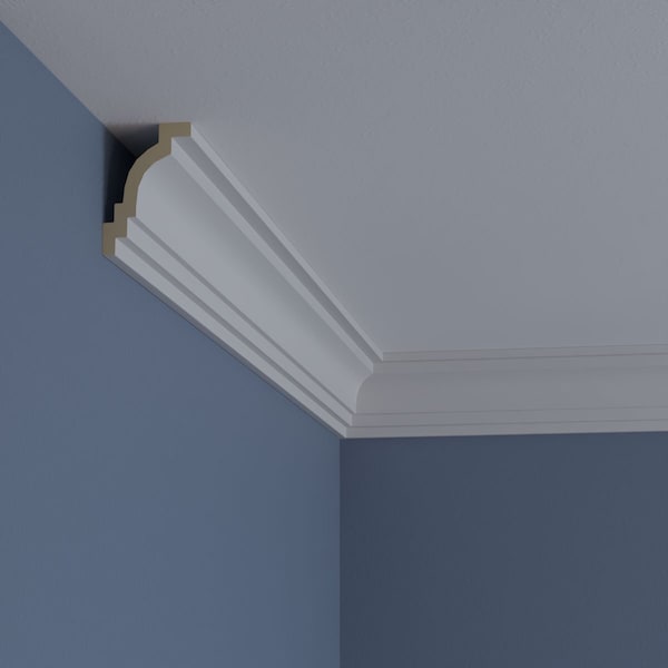 Ekena Millwork 3"H x 2"P x 3 5/8"F x 94 1/2"L Traditional Smooth Crown Moulding - MLD03X02X03TR