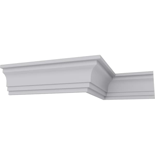 Ekena Millwork 3"H x 2"P x 3 5/8"F x 94 1/2"L Traditional Smooth Crown Moulding - MLD03X02X03TR