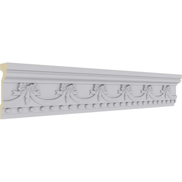 Ekena Millwork Chair Rail Moulding, Polyurethane, 94-1/2 in L, 6-1/4 in H, Factory Primed - MLD06X02FE