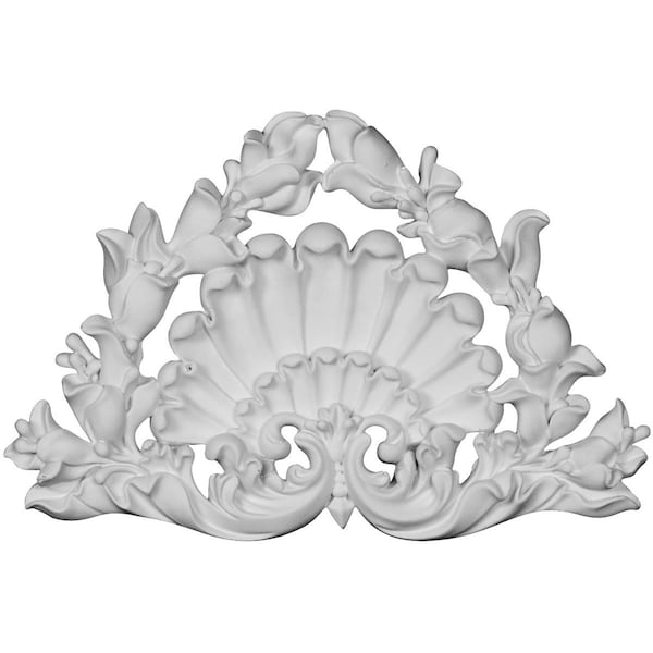 Ekena Millwork 8 1/4"W x 5 1/4"H x 5/8"P Shell Center Onlay - ONL08X05X00SH