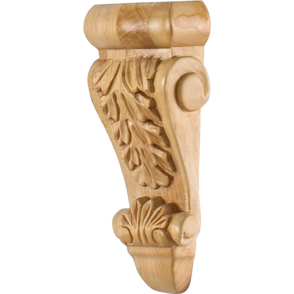 Hardware Resources 2-3/4" Wx1-3/8"Dx6"H Oak Low-profile Acanthus Corbel - CORK-1OK