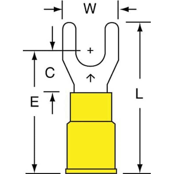 Terminal de horquilla de nylon de 3M 12-10 AWG para perno #10, paquete de 500 unidades - MNG10-10FK