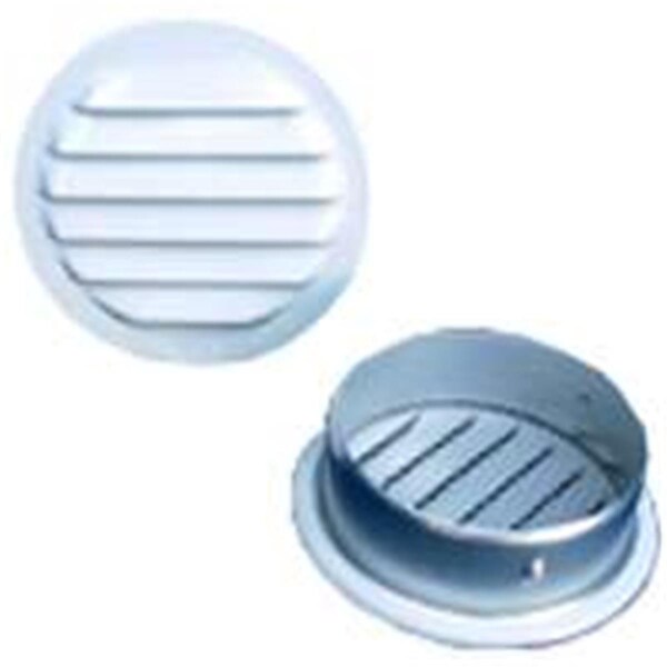 Protectionpro RLW-1003 3 in. Round Aluminum Screen Louver, White - PR108664