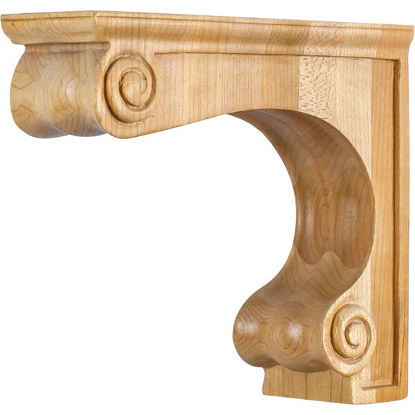 Hardware Resources 2-11/16" Wx8"Dx7"H Rubberwood Range Hood Corbel - COR9-1RW