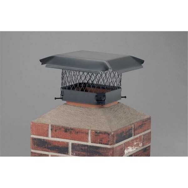 Auric HY-C  Draft King Single Flue Painted Galvanized Steel Chimney Cap with .75 in. Mesh in Black - AU1578699