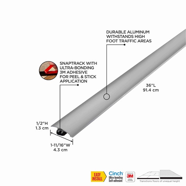 M-D Building Products Aluminum, Warm Gray, 36 in L, 1.875 in W - 43361