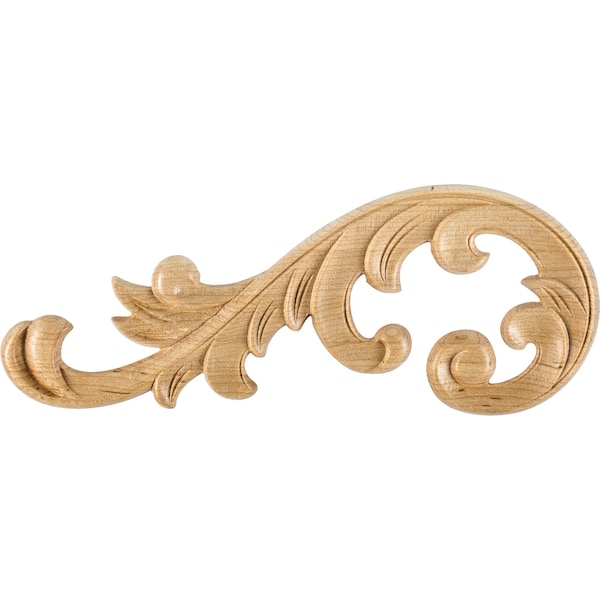 Hardware Resources 10-5/8 Wx1/4Dx4H Left Cherry Acanthus Applique - APL-11-L-CH